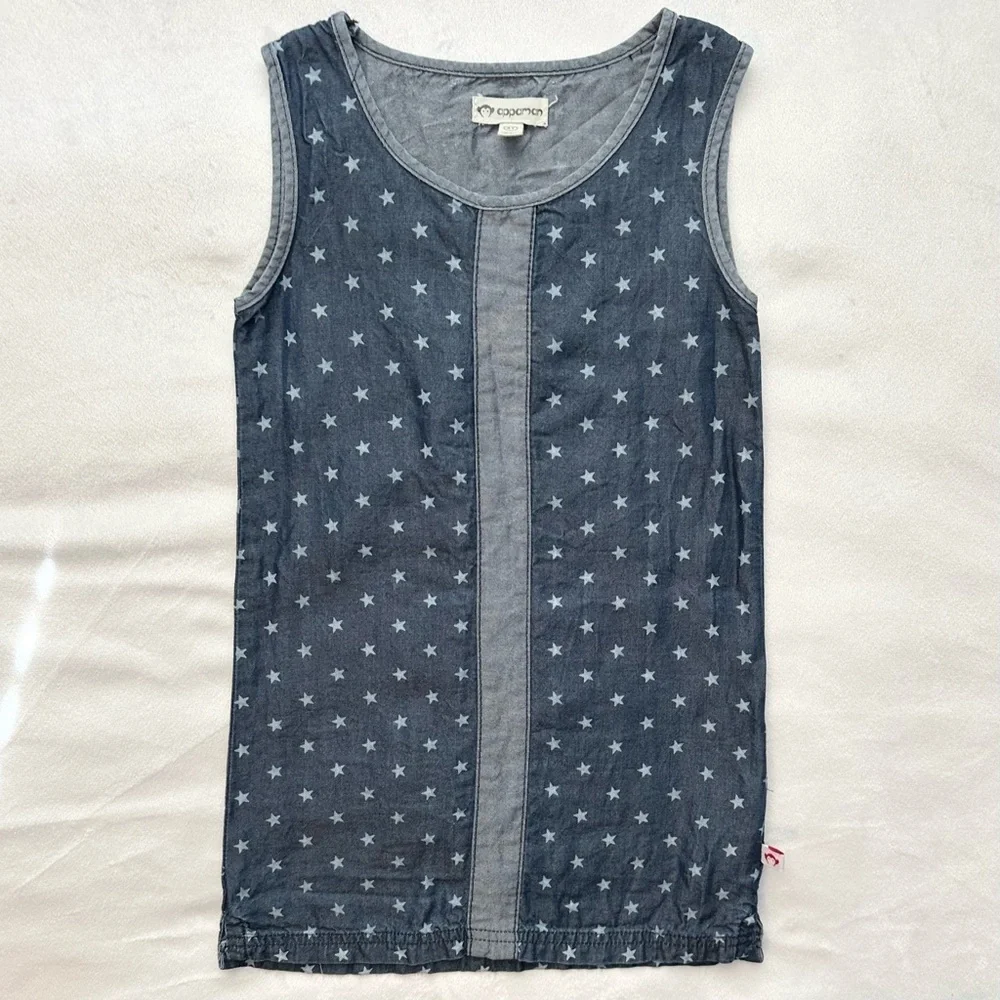 Appaman Girls Super Soft Sydney Shift Tank Dress Stars Blue Depths Toddler 4T
